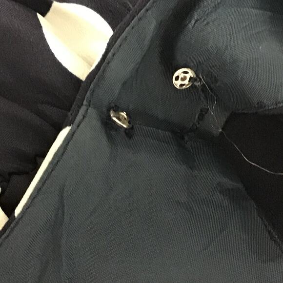 J. Crew Printed Shift Sun Dress Navy Blue White Dot Sleeveless Mini Dress sz 2 - Picture 10 of 12